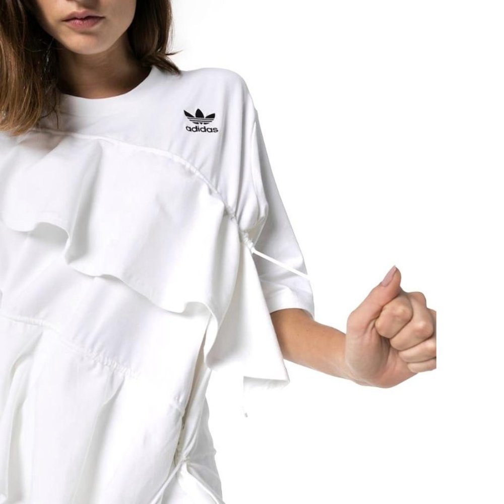 NWT!Adidas X J Koo Tiered Ruffle White Top - Picture 5 of 9